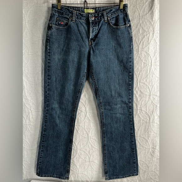 Twenty X Jackson Baggy Rise Blue Jeans Size 9/10 x 34 Western Cowgirl Denim Work - Picture 1 of 16